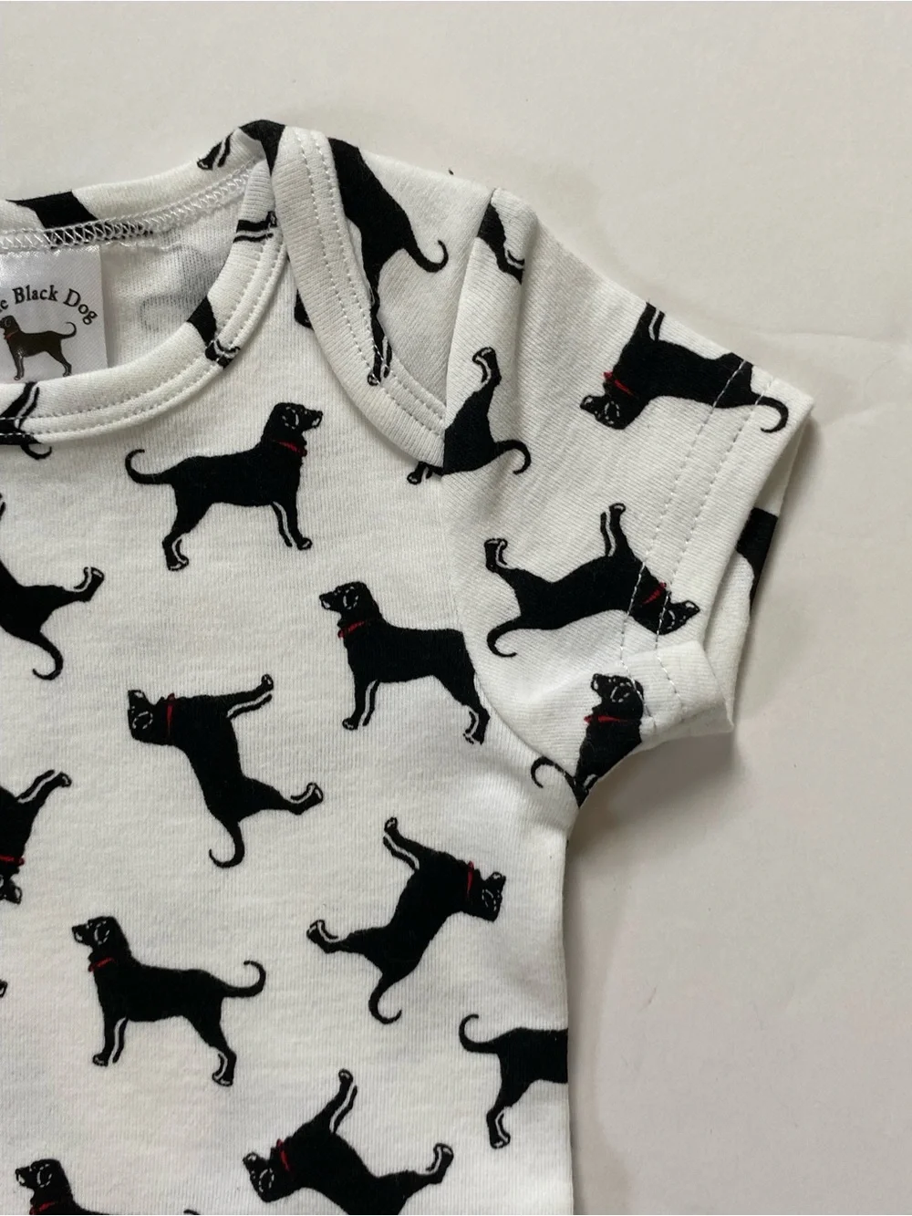 The Black Dog Baby Shirt Size 3 Months One Piece Organic Snap Top Dog NEW preppy